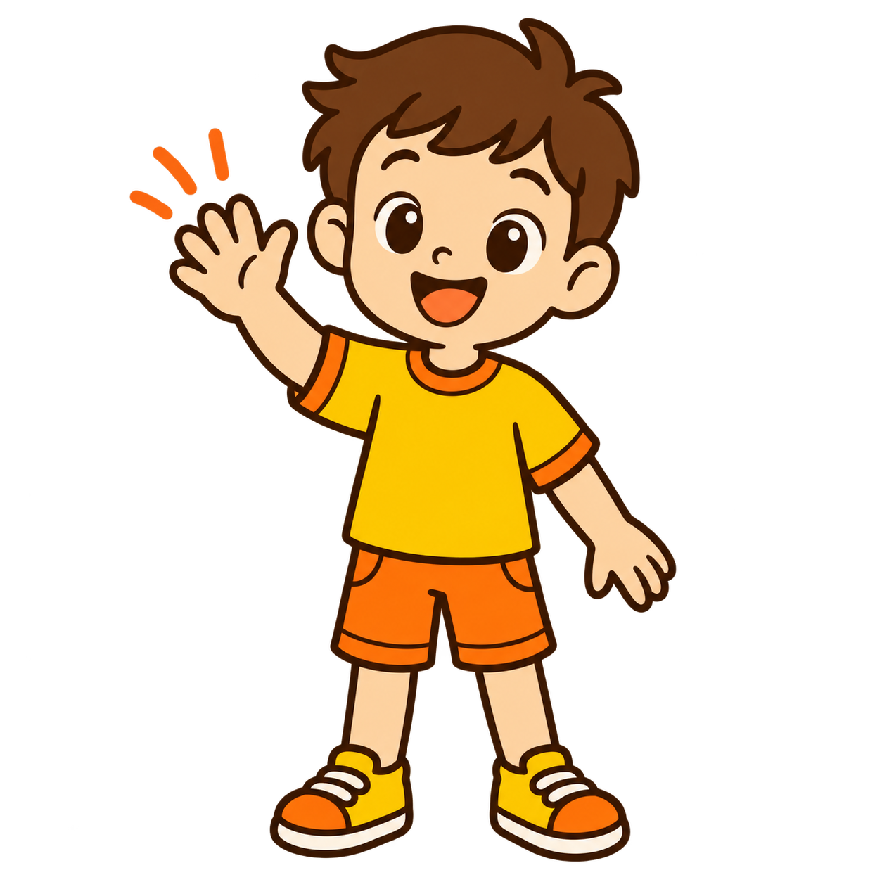 Niño saludando